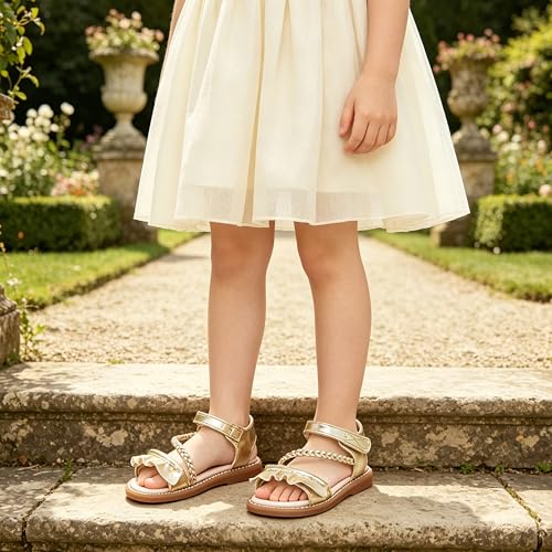 Image of GINFIVE Toddler Girls Sandals Little Girls Kids Summer Shoes Toddler Sandals