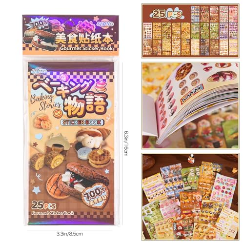 Image of Girl's Japanese Retro Sticker Book, Food and Daily Life Theme - 700+ Cute Old Showa Style Foodie Stickers, for DIY Scrapbooking Journaling Handbook Decoration