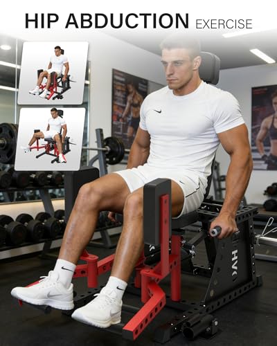 Image of HVO Hip Adduction Abduction Machine: Abductor Adductor Machine-Inner and Outer Thigh Machine Glute Machines Thigh Master for Hip Abduction with 6 Levels Gear System Glute Machines