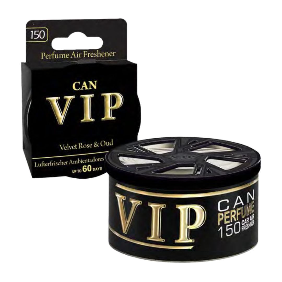 AutoFullCar – Deodorante Premium Caribi VIP in lattina con interno in silicone iniettato, ispirato ai profumi di alta gamma, aroma duraturo fino a 60 giorni, per auto e casa (PACK DA 3, 150)