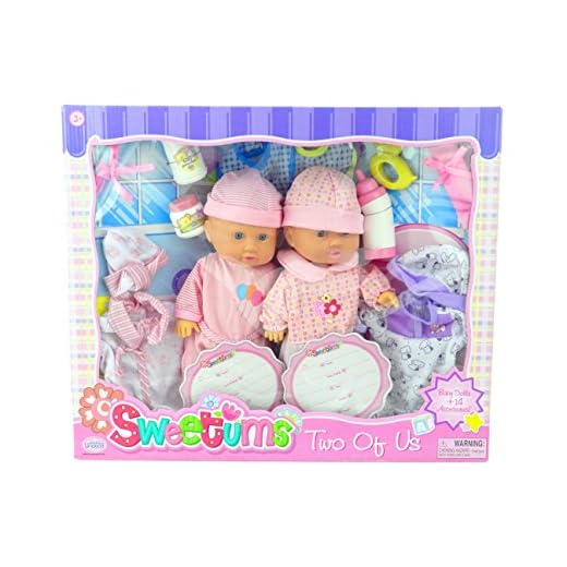 Sweetums Två av oss babydockor - Tvillingdockor - Inkluderar 14 tillbehör - Flickor Leksaker