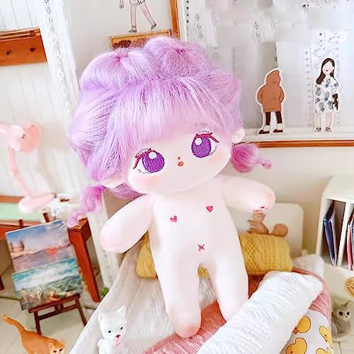 niannyyhouse 20cm Plush Doll Purple Girl Humanoid Stuffed Body no Attribute 8in Normal Body Wearable Clothing Dress Up Gifts (13-with Skeleton) - Image 3