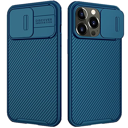 Image of iPhone 13 Pro Case with Camera Cover,Slim Fit Thin Polycarbonate Protective Shockproof Cover with Slide Camera Cover, Upgraded Case for Apple iPhone 13 Pro (Blue)
