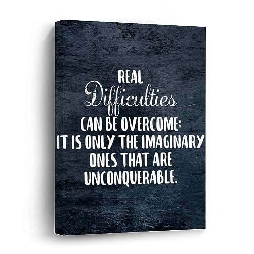 Lienzo decorativo motivacional de 12 x 16 pulgadas para superar las dificultades con arte