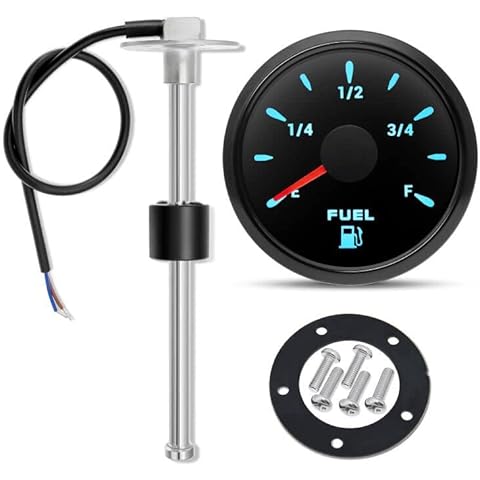 ARTILAURA Fuel Sending Unit and Gauge Kit Boat Marine Fuel Sender, 240-33ohms 9" (225mm) Fuel Tank Sender Stainless Steel Gas Sensor for Boat Car Truck Vehicle Cover