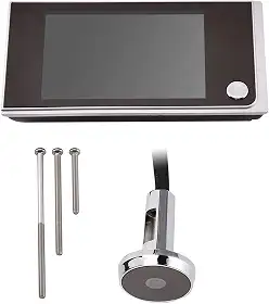 Câmera olho mágico para porta para porta de apartamento com tela LCD colorida de 3,5 polegadas 120° com visor digital de campainha grande angular de 120°, tempo de espera super longo
