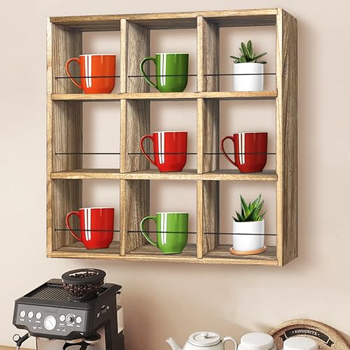 Wall-Mounted 3-Tier Coffee Mug Rack Display