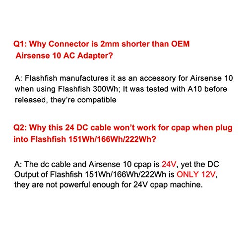 24V 3.8A DC Adapter Cable Compatible with Airsense 10 CPAP Machine, Can Be Used with Flashfish 300Wh Only - Thumbnail 3