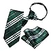 YourTies Boys Tie Green White Plaid Adjustable Pre-tied Clip on Kids Necktie Set Hanky Ages 8-14 School Uniforms Graduation