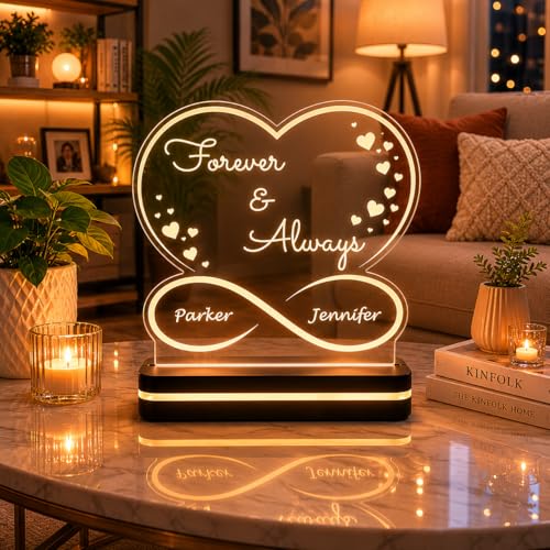 Image of Customized Photo Plaque | Personalized Printed Frame Acrylic Tabletop (Forever & Always)
