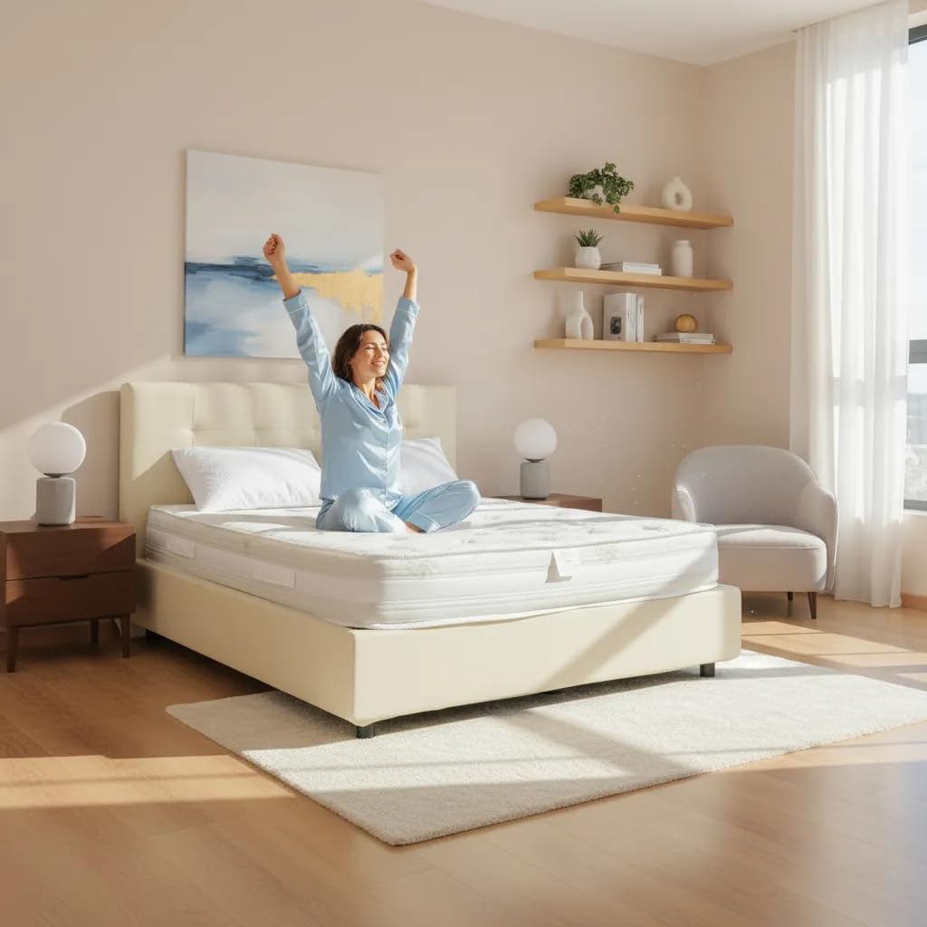 Materassimemory.eu – Materasso Matrimoniale Top Air 160x190 Alto 25 cm Detraibile con 7 Zone differenziate Rivestimento Aloe Vera Cuscini in Omaggio Traspirante Anti acaro Made in Italy