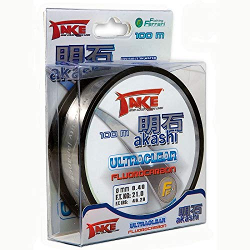 Lineaeffe Hilos de Pesca Take Akashi Ultraclear Fluorocarbon 100 m 100 m D. 0.350 mm Fluorocarbono Spinning Surfcasting Boloñesa