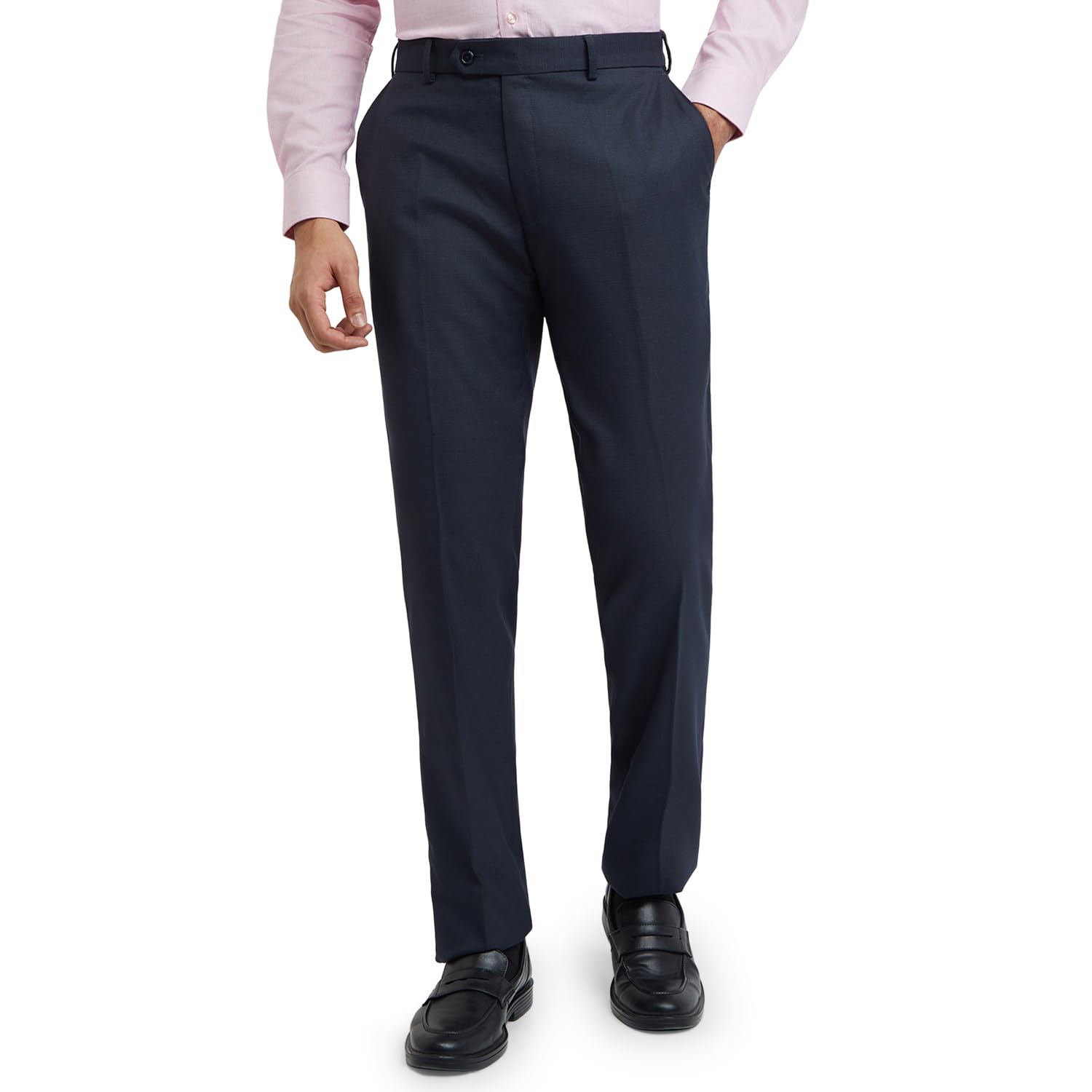 raymond Men Slim Fit Structure Pattern Poly Viscose Blend Pleatless Formal Trouser-picture-20