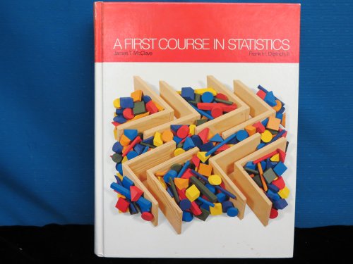 A first course in statistics 0895170507 Book Cover