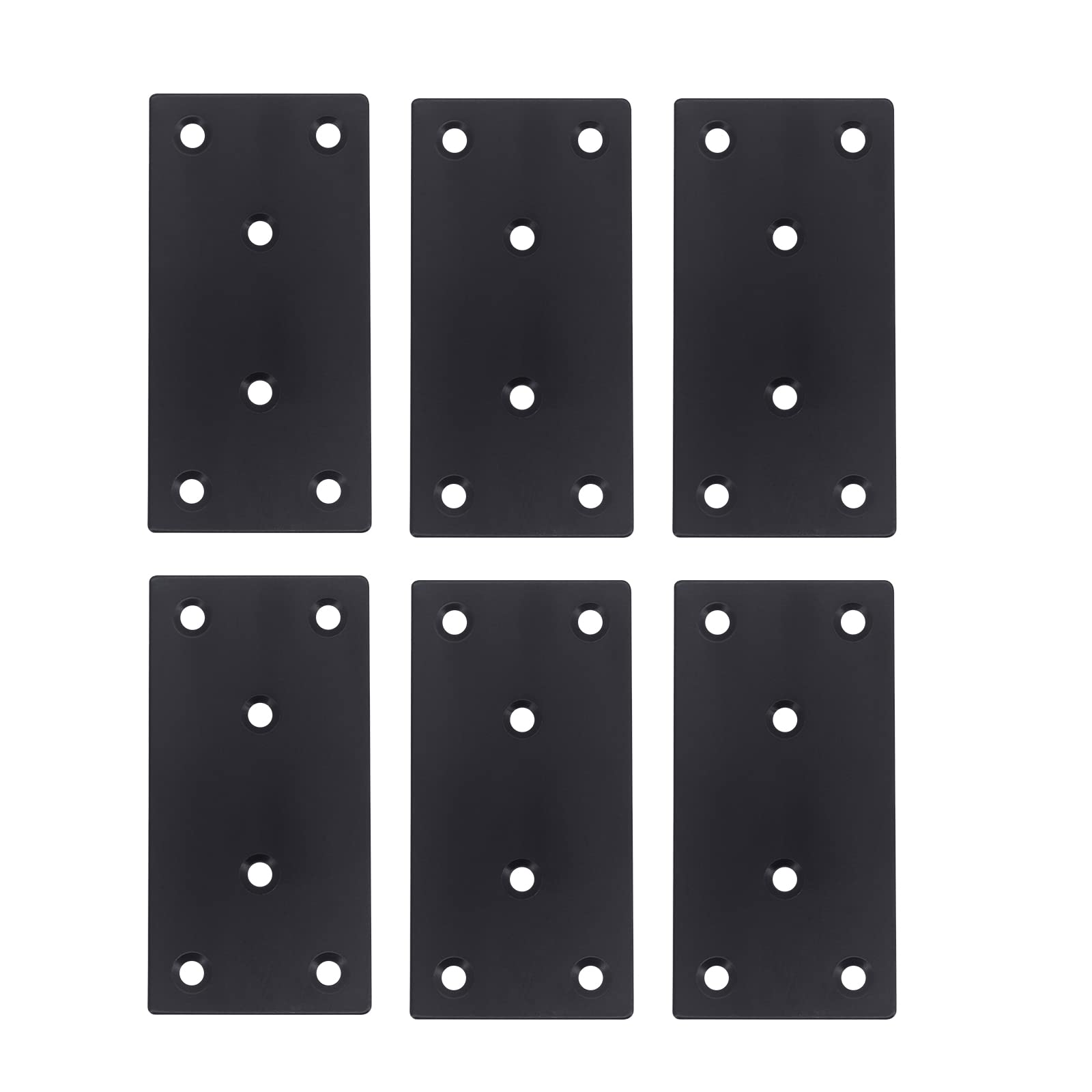 Yuhtech Flat Connecting Joining Plates, Pack of 6 Pcs (100x50x2mm), Metal Timber Fixing Repair Connector for Mending Plate Board Window Furniture Brackets