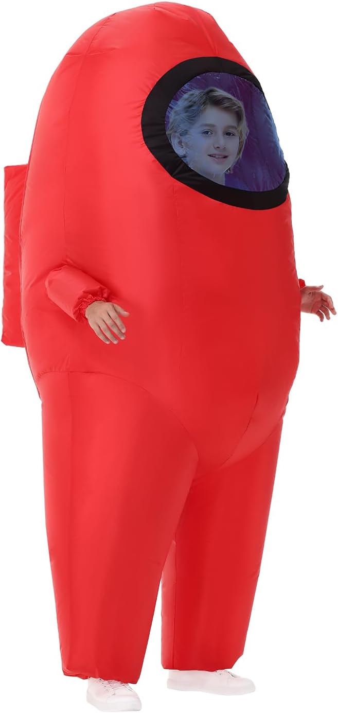 Inflatable Costume for Kids,Halloween Costumes Funny Blow Up Space Suit Costumes Boys and Girls,Cosplay Game Fans Yhy-red