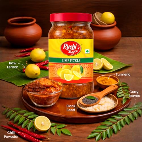 Image of Ruchi Magic Lime Pickle | Tangy and Spicy Traditional Indian Taste | Sun-Ripened Lemon Pieces Blended with Aromatic Spices | Perfect with all Meals | 1 kg