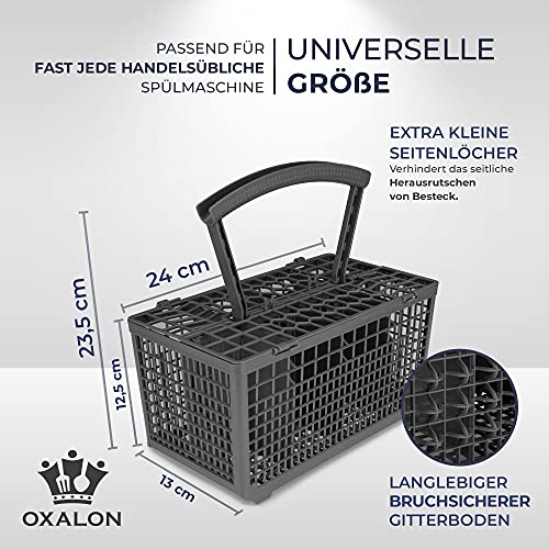 OXALON® Bestekmand, vaatwasser, universeel met robuuste bodem door golfvorm en stabiele stand, bestekmand vaatwasser, aangename draaggreep met geïntegreerde waterafvoer - Image 3