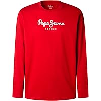Pepe Jeans Eggo Long N T-Shirt, Rosso (Rugby Red)