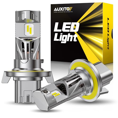 Image of AUXITO H13 Bulbs, 80,000LM 15X Super Output, 6500K Cool White, 60000Hr Long Lifespan, 1:1 Mini Size Replacement Light Bulbs, Plug-N-Play, Pack of 2