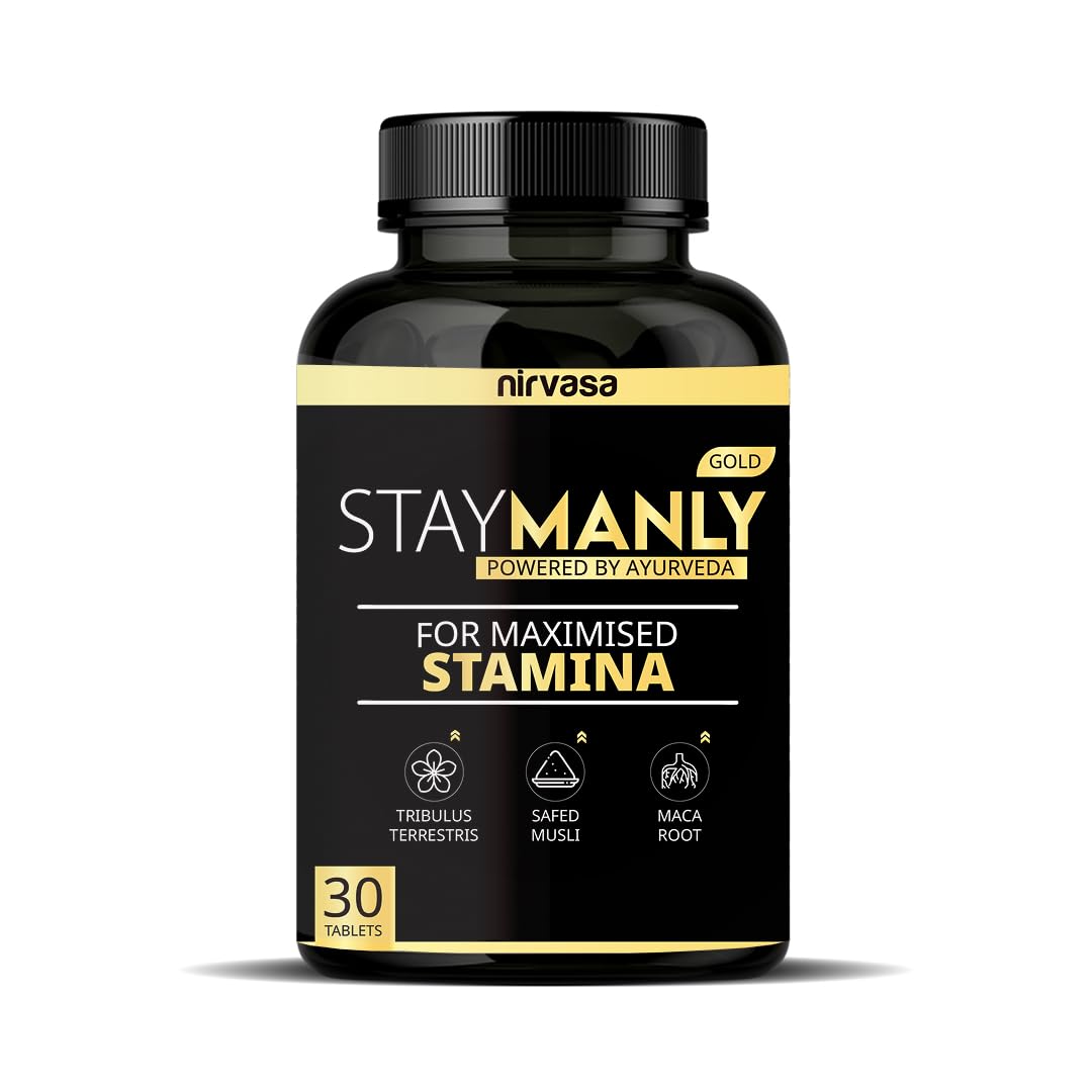 Staymanly Gold Tablet, for Maximised Stamina, enriched with Tribulus Terrestris, Ashwagandha, Safed Musli, Shilajit, Brahmi and Fenugreek Extracts, Vegetarian Tablet, 1B (1 X 30 Tablet) (Pack of 1)-image-2