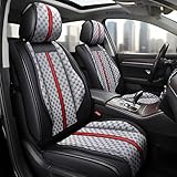 Top 10 Best Oasis Auto Seat Covers Reviews & Comparison 19 OASIS AUTO Car Seat Covers Premium Waterproof Faux Leather Cushion Universal Accessories Fit SUV Truck Sedan Automotive Vehicle Auto Interior Protector Full Set (OS-007 Gray)