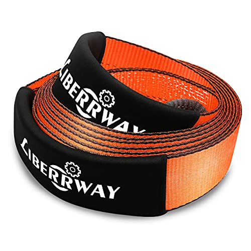 LIBERRWAY Recovery Strap 3" x 20' Tow Strap Lab Tested 32900 lbs Break Strength Winch Strap Tow Rope
