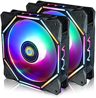 Conisy RGB LED Series 120mm Case Fan for Computer Case, Unique Ultra Quiet Long Life Gaming PC Cooling Fan - Colorful (2Pack)