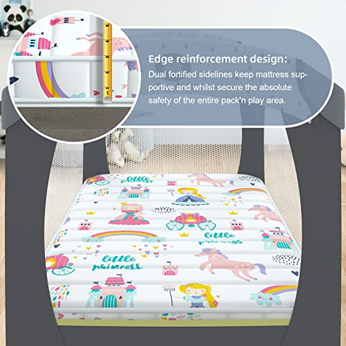 Image of 3 Inch Mini Toddler Mattress, 38 inch Lx26 inch W Portabel Mattress, Princess