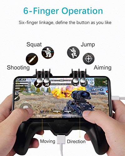 Mobile Controller, Triggers Mobile Game Controller met Cooling Fan Compatiple for/Call of Duty/Fotnite, L1R1 L2R2 Gaming Gamepad Joystick Grip Remote for 4,7-6,5" Phone eternal (Size : 2000mAh) - Image 4