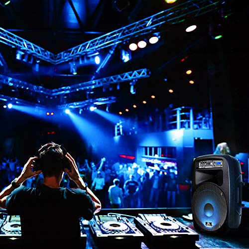 Proreck Dance 15 Portable 15-Inch 2000 Watt 2-Way Powered Pa Speaker System Combo Set With Bluetooth/Usb/Sd Card Reader/Fm Radio/Remote Control/Led Light thumb #6