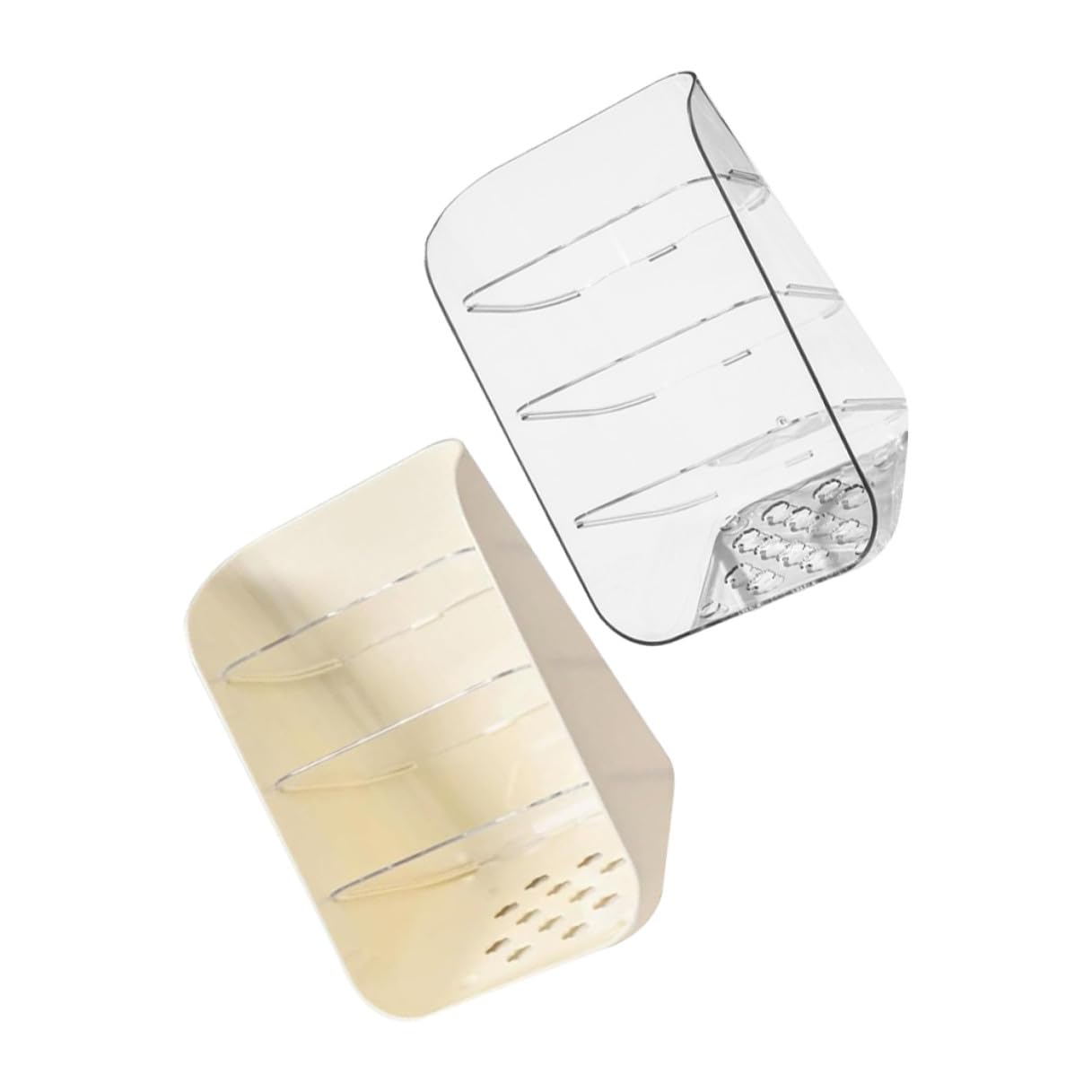 Portalápices Creativo de Plástico Transparente 2 Piezas con Base Estable