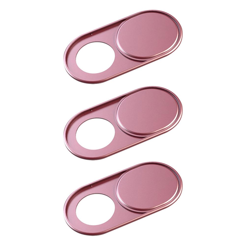 JZS Webcam Cover Slide,0.7mm Ultra-Thin Metal Web Camera Cover for MacBook Pro, iMac, Laptop, PC, iPad Pro,iPhone, Protect Your Visual Prvacy,3 Pack,Rose Gold