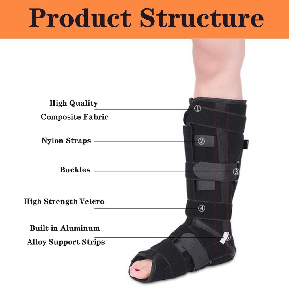 Tobillera para Hombre Y Mujer, Férula Nocturna para Fascitis Plantar, Inmovilizador Ortopédico para Dormir, Ideal para Fijación Ósea O Soporte En Caso De Fractura, Izquierda, L