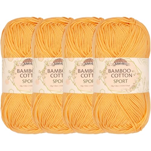 Image of JubileeYarn Bamboo Cotton Sport Yarn - 50g /Skein - Summer Sun - 4 Skeins