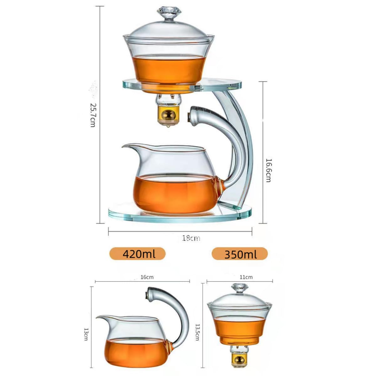 Teiera In Vetro Semiautomatica Con Aspirazione - Set Da Tè Elegante, Perfetto Per Ufficio E Casa! - Foto 11