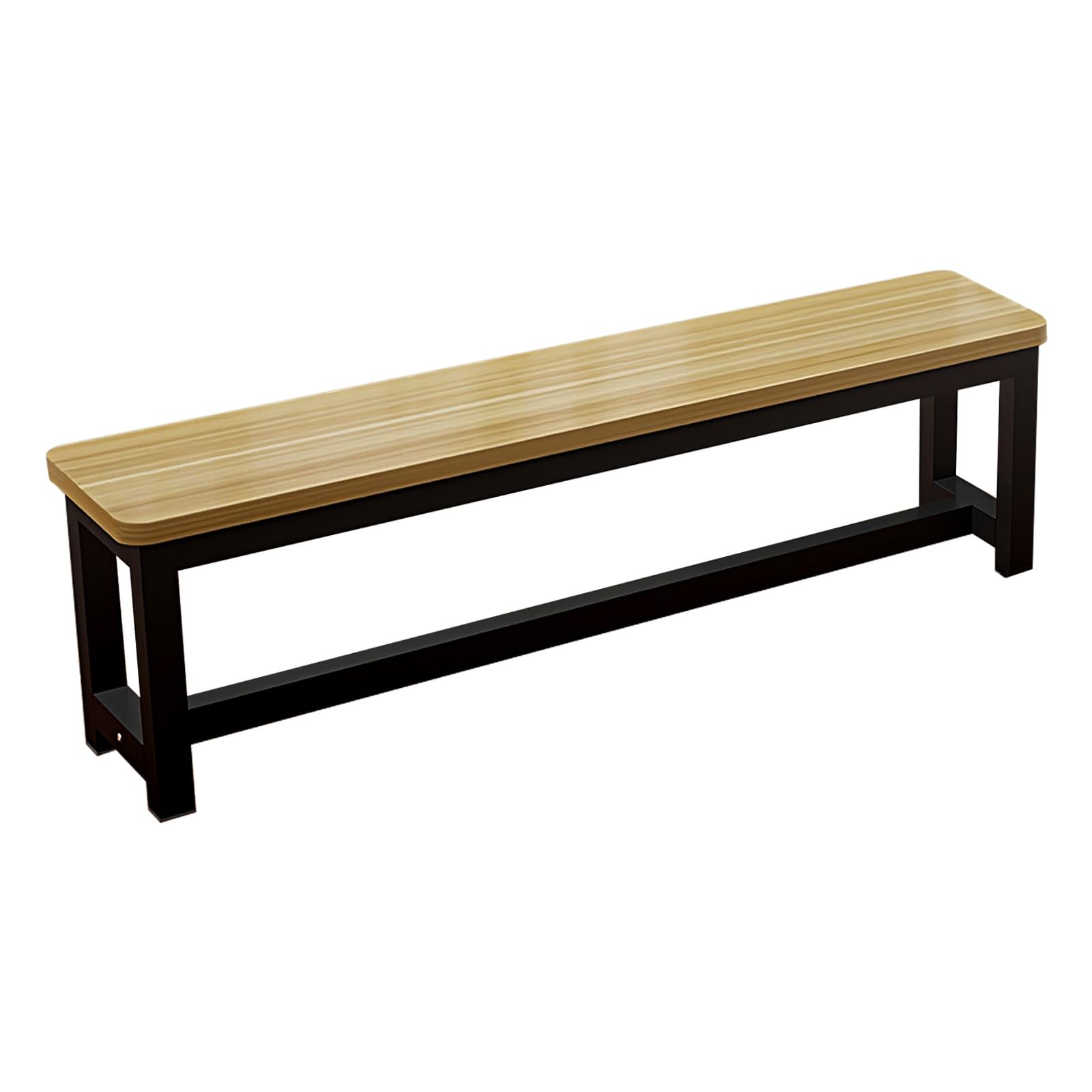 Banco para exteriores de metal resistente a la intemperie, banco de porche delantero para 2 personas, banco antioxidante sin respaldo para parque, piscina y patio (tamaño 130 cm)