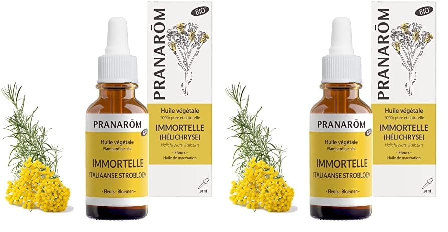 Pranarôm Huile Végétale Immortelle Bio Helichryse Italienne Sommité Fleurie 30 ml (Lot de 2)