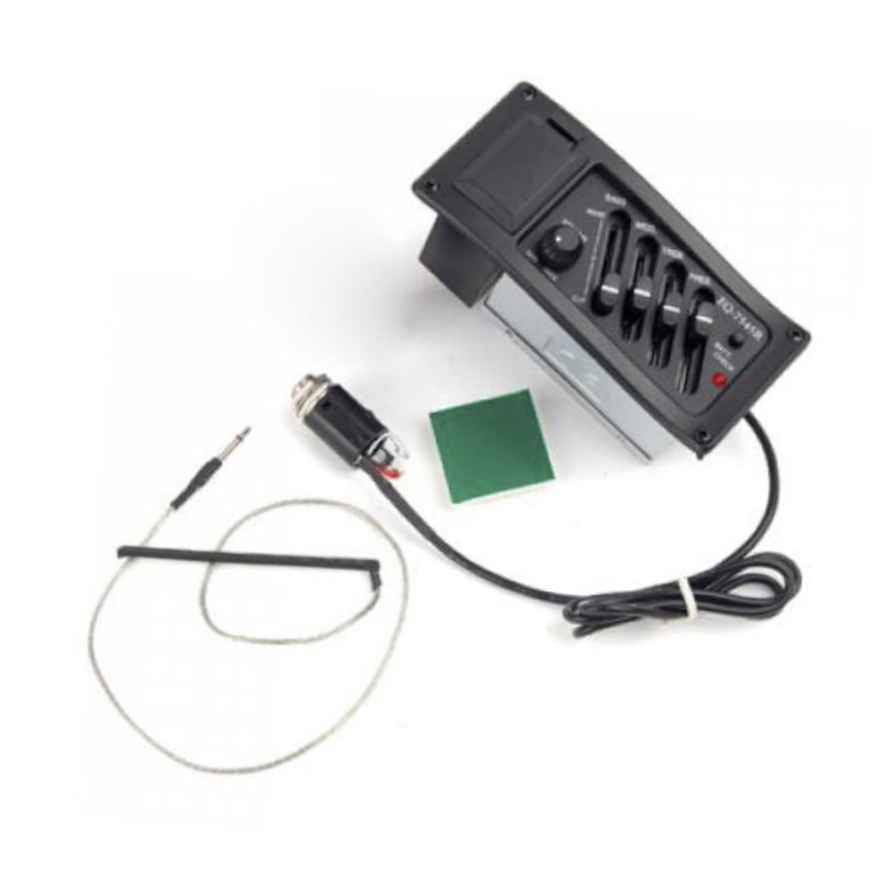 OFFSCH Eq Band Acoustic Guitar Piezo Pickup Preamp Amplifier with Volume Control Easy Assembly Durable Black Design for Your Acoustic Guitar Sound