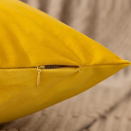 Miniatura 5 de Juego de 2 fundas de almohada de terciopelo con rellenos incluidos, 18 x 18 pulgadas, fundas decorativas suaves y sólidas para sofá, dormitorio,