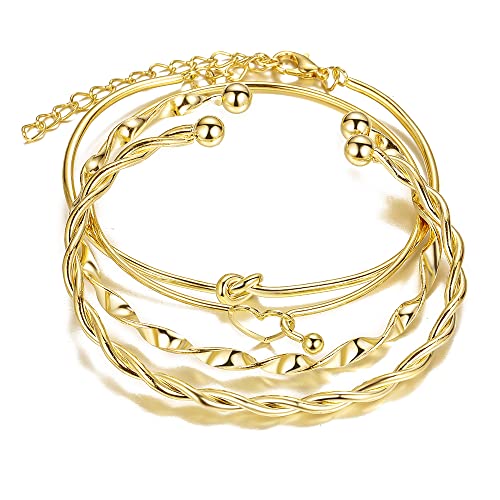 Image of Shining Diva Fashion Stylish Multilayer Gold Plated Bangle Bracelet for Women and Girls