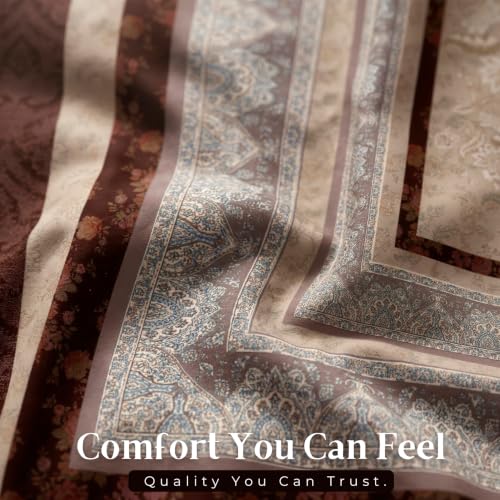 Image of BSB HOME 240 TC Cotton Single Bedsheet, Premium Soft & Breathable Single Bed Sheet, Skin Friendly Durable Printed Bed Cover for Bedroom, Elegant Cotton Bedding, 60 x 90 Inches - Deep Chestnut