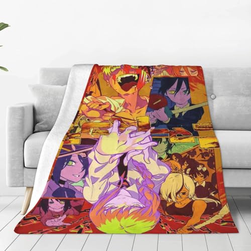 チェンソーマン 毛布 ブランケット 大判 フリーサイズ 暖かい 軽量 ふわふわ 一人用 ソファ ベッド オフィス 膝掛け 洗える 秋冬40"x30"