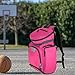 Vaveren Basketball Soccer Backpack Gym Bag Travel Bag with Separate Ball & Shoes Holder for Men Wear Resistant Material Large Capacity Softball Bag, Rose Red