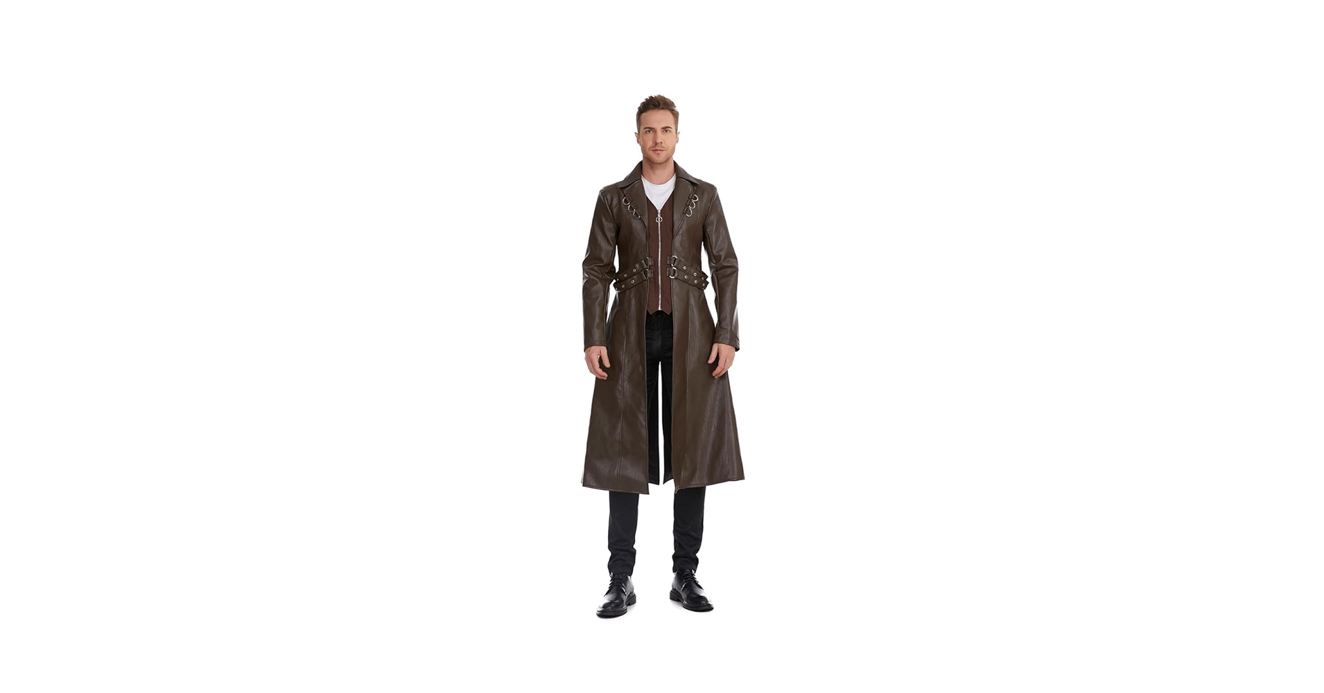 FREEDOM rum leather long trench coat ダブル FREEDOM rum leather long trench coat ダブル