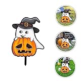 POPETPOP Halloween Gartenstecker aus Acryl mit Gruseligem Geist Wetterfestes Outdoor Halloween Deko Schild für Garten und Einfache Installation Langlebige Party Dekoration