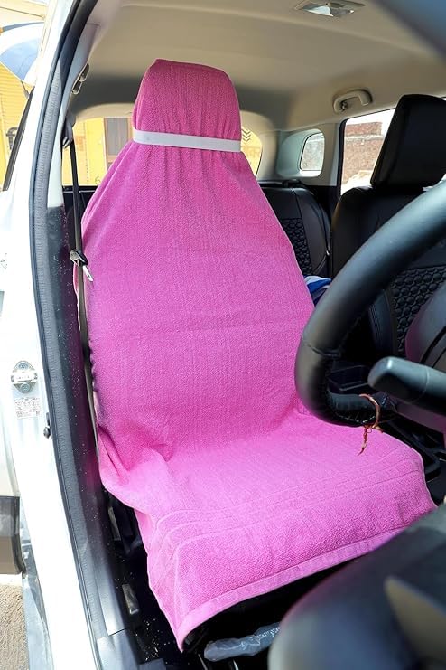 Image of Car Seat Towel Cover, Universal Size 76x152 cm, Soft and Comfortable Seat Protector for All Cars, Single Pack of 1 (1, Pink, 30x60inc.)
