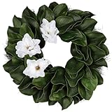 KuiMen 24 Inch Artificial Magnolia Wreath for...