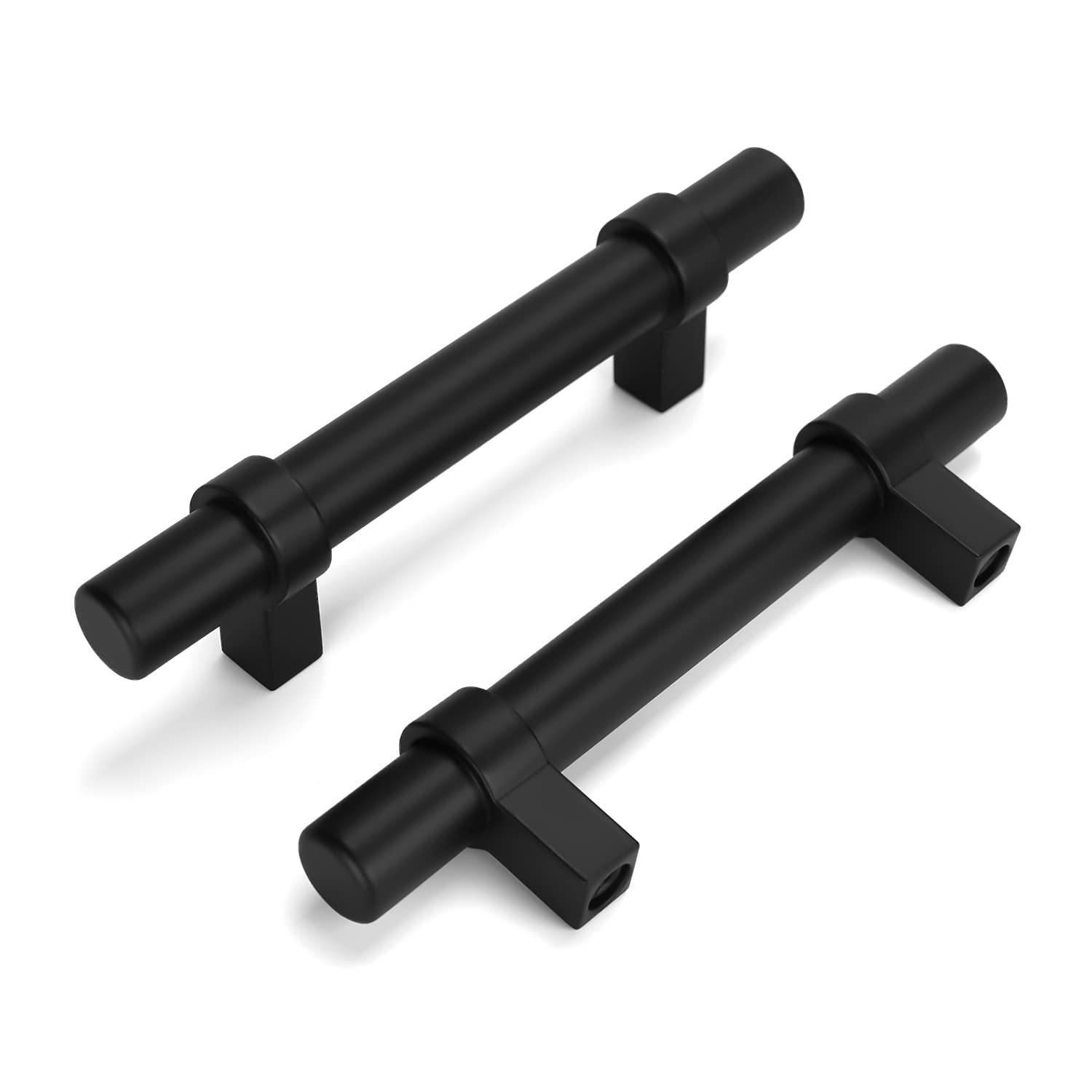POWPULL 10Pack 3in Black Cabinet Pulls Matte Black Cabinet Handles,Black Pulls for Kitchen Hardware Matte Black Cabinet Pulls for Kitchen and Bathroom,3in Hole Center&5in Overall Length.