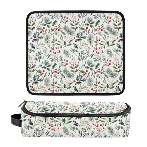 Bolsa de viaje para herramientas de cabello Spruce Branches Marble, resistente al calor para planchas, rizadores, accesorios para cuidado capilar organizador portátil miniatura 3